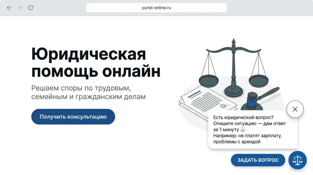 AI-бот для юриста на сайте: триггер-попап и диалог с переходом в VK