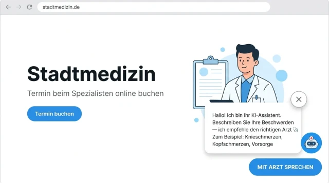 AI chatbot trigger on clinic website