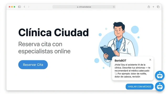 AI chatbot trigger on clinic website